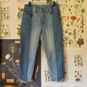 American Eagle dual wash Vintage Hi-Rise Crop Jeans